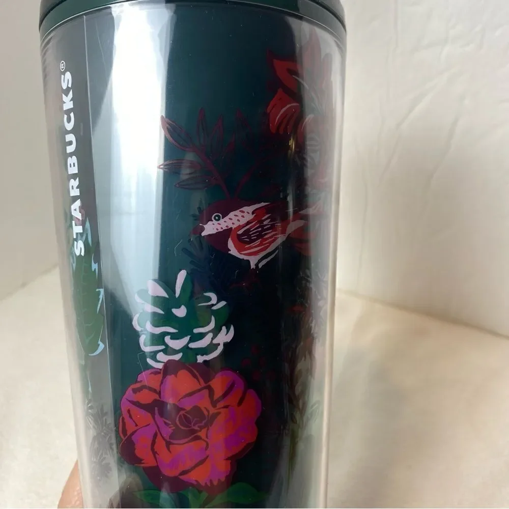 Starbucks Christmas 2022 Berry Corsage Poinsettia Straw Topper 24oz New W/Tags